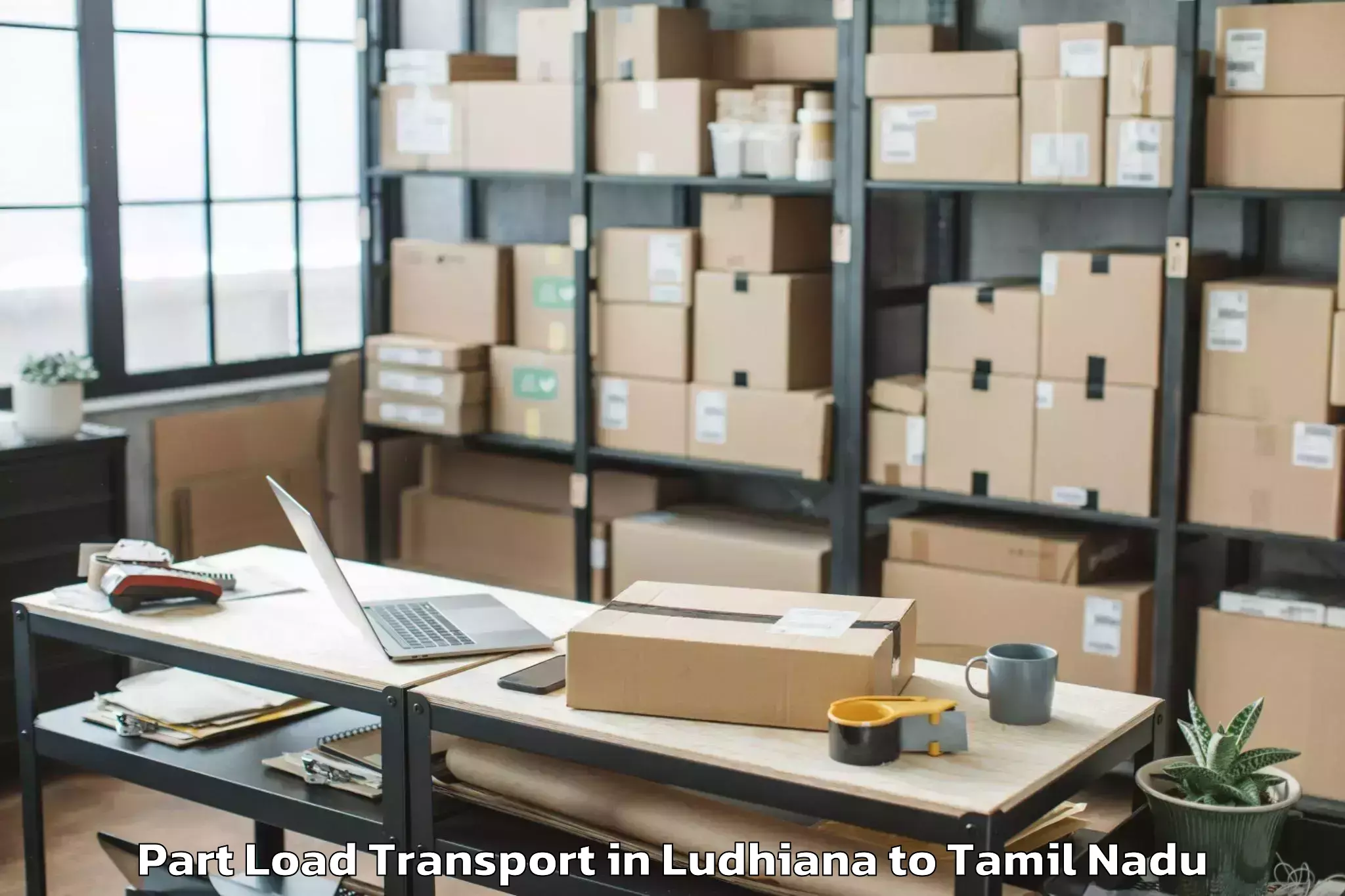 Professional Ludhiana to Chennai Airport Maa Part Load Transport